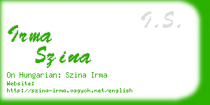 irma szina business card